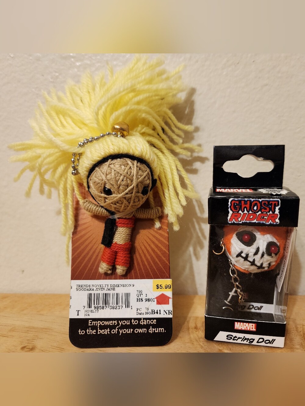 Marvel Ghost Rider String Doll Keychain & Yoodara Power Tribe String Doll Keycha